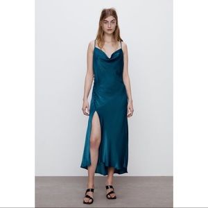 Zara Satin Lingerie Style Buttoned Slip Dress BNWT